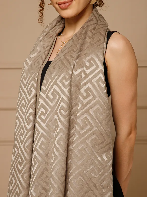 Beige_Geometric_Print_Open_Front_Shrug_for_Women