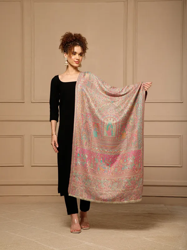 Pink_Printed_Shawl_for_Women