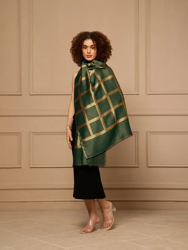 Green_Checked_Stole_for_Women