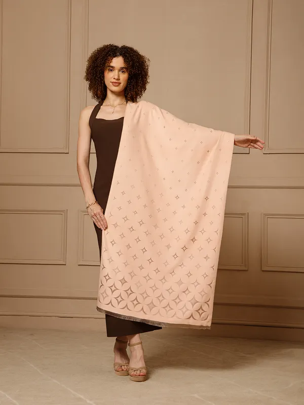 Peach_Patterned_Stole_for_Women