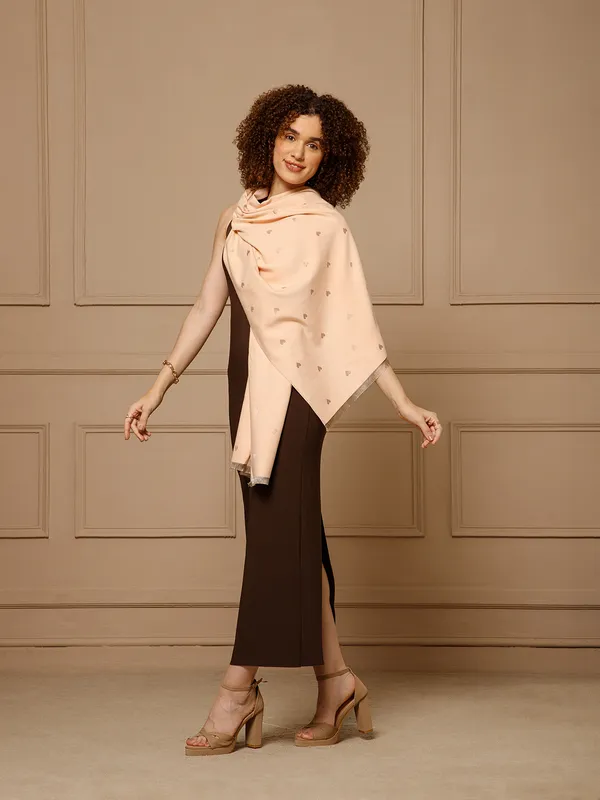 Brown_Sleeveless_Kurta_Set_With_Peach_Dupatta_for_Women