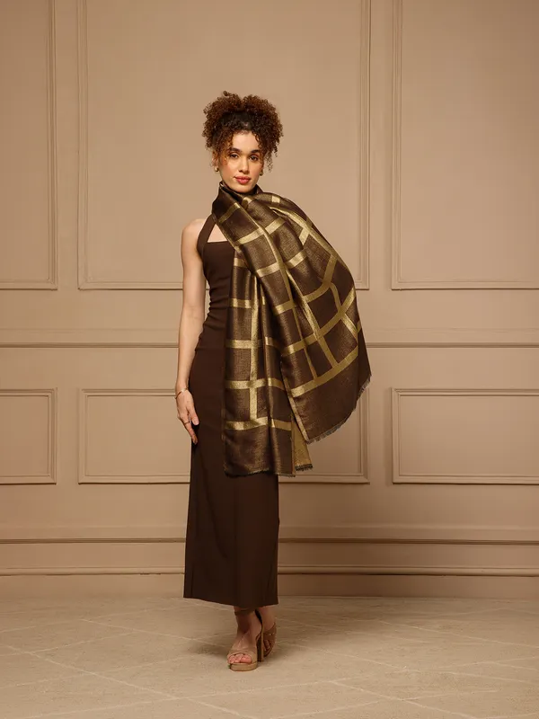 Brown_Woven_Geometric_Stole_for_Women