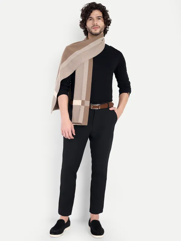 Beige_Woven_Pattern_Muffler_for_Men