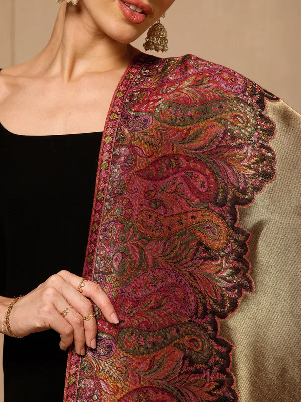 Maroon_Silk_Blend_Paisley_Dupatta_for_Women