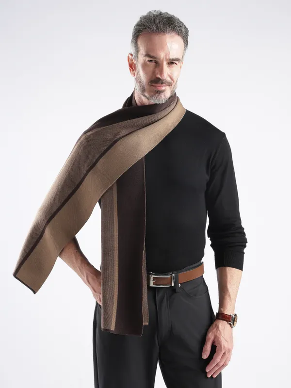 Brown_Striped_Textured_Scarf_for_Men