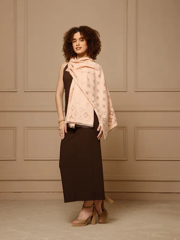 Peach_Patterned_Stole_for_Women