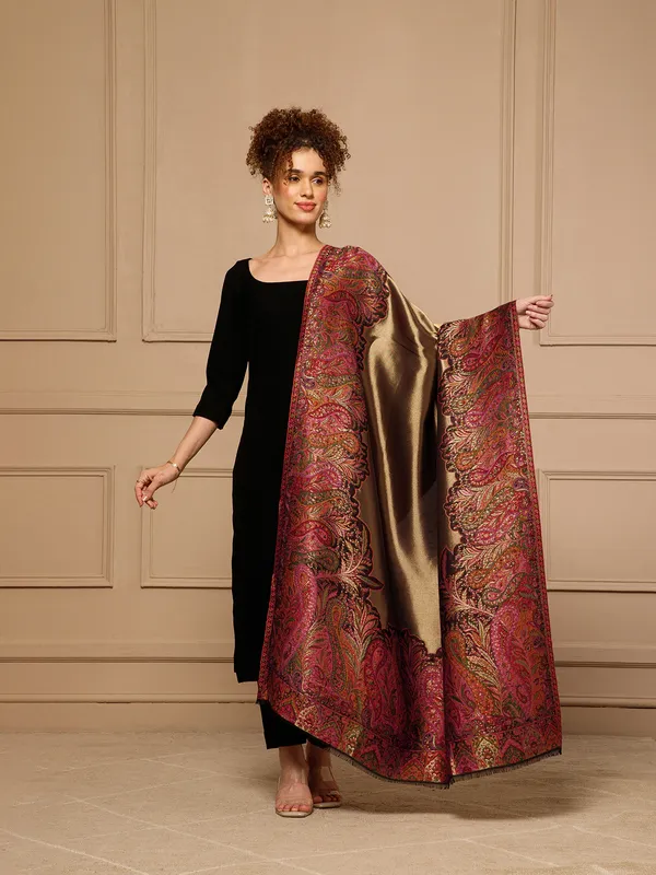 Maroon_Silk_Blend_Paisley_Dupatta_for_Women
