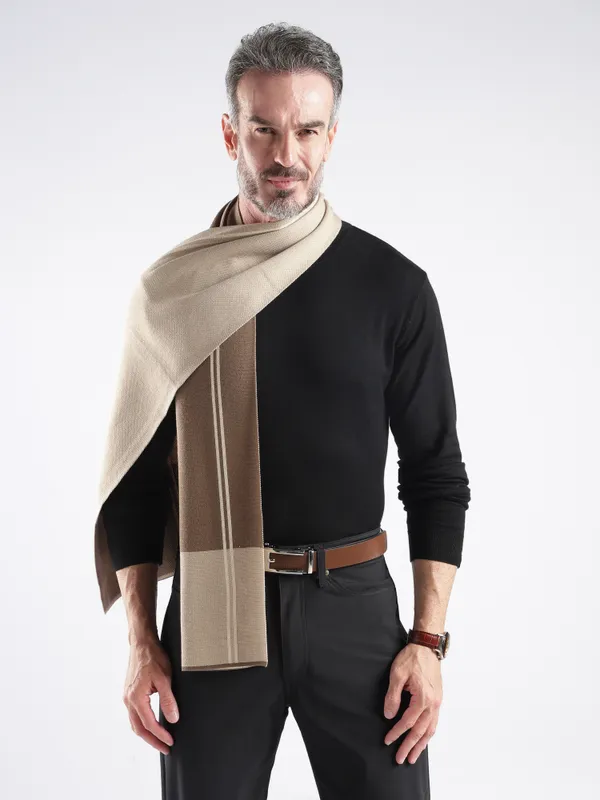 Beige_Woven_Color_Block_Scarf_for_Men