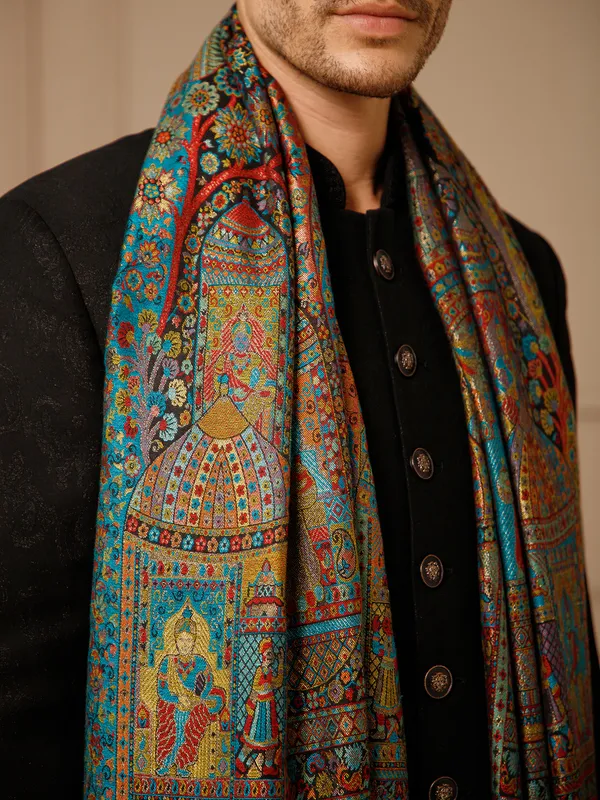 Multicolor_Printed_Stole_for_Men