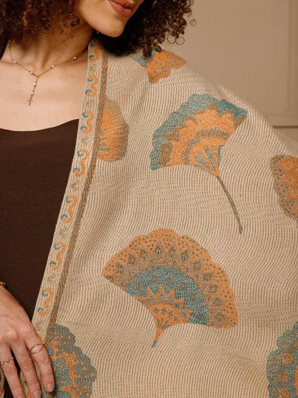 Beige_Woven_Printed_Stole_for_Women