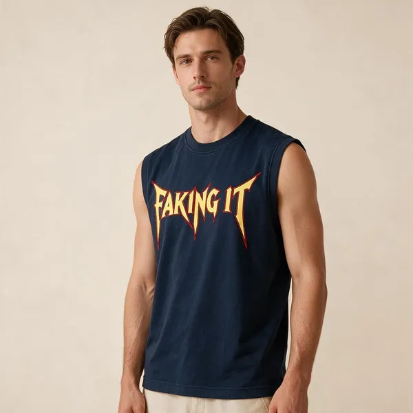 Navy_Cotton_Sleeveless_Graphic_T-Shirt_For_Unisex