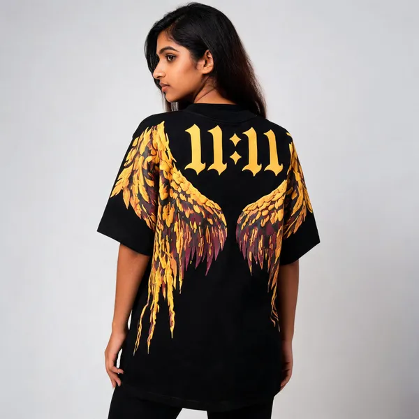 Black_Cotton_Regular_Fit_Golden_Wing_Graphic_T-Shirt_For_Unisex