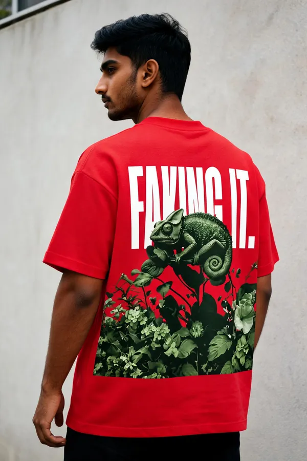 Red_Cotton_Regular_Fit_Chameleon_Graphic_T-Shirt_For_Unisex
