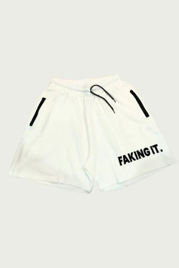 White_Cotton_Stretch_Graphic_Shorts_For_Unisex