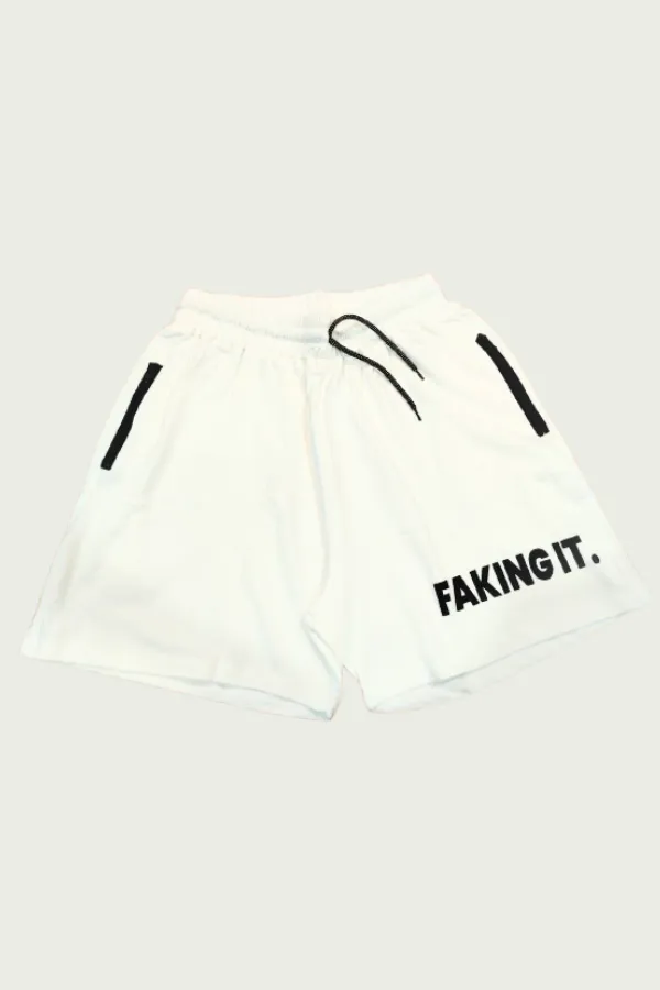 White_Cotton_Stretch_Graphic_Shorts_For_Unisex