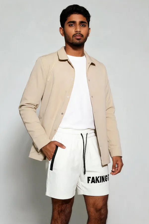White_Cotton_Stretch_Cropped_Shorts_For_Unisex