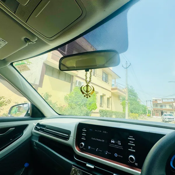 Gold_Plated_Khanda_Pearl_Mala_Car_Hanging_Default_Title