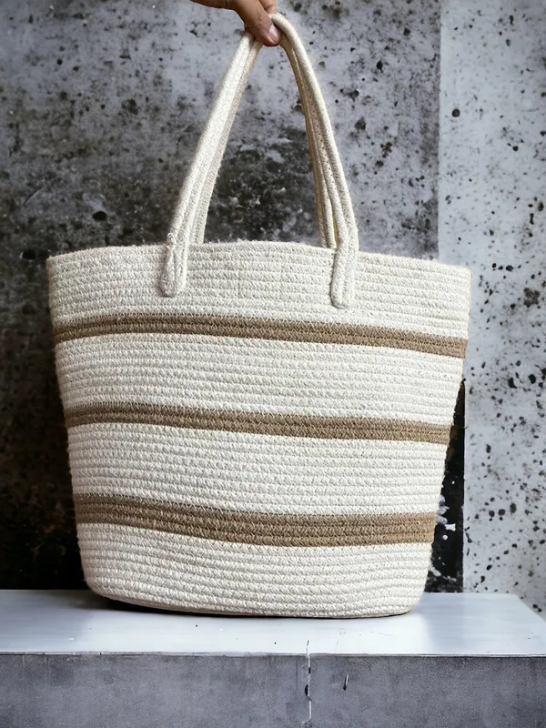 Cream_Brown_Lines_Tote_Bag_Default_Title