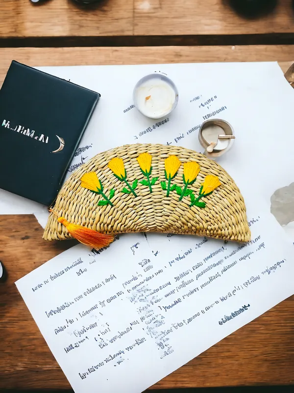 Ethnic_Purse_Water_Reed_Kauna_Grass_Yellow_Flowers