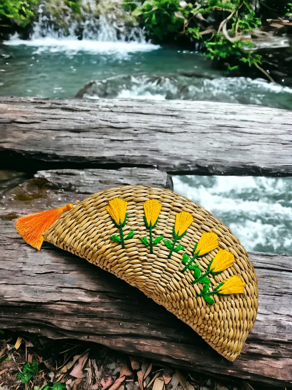 Ethnic_Purse_Water_Reed_Kauna_Grass_Yellow_Flowers