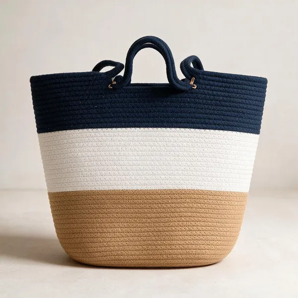 Beige_Cotton_Rope_Color_Block_Tote_Bag_For_Women