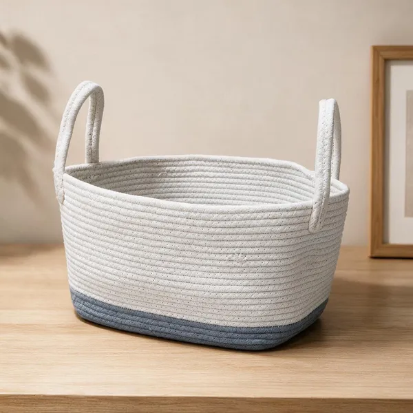 Cotton_Rope_Minimalist_Solid_White_Storage_Basket