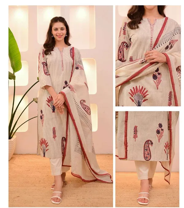 Beige_Cotton_Printed_Straight_Kurta_Set_For_Women