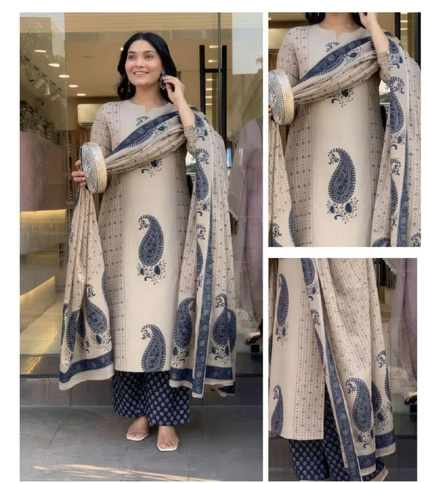 Cream_Cotton_Printed_Straight_Kurta_Set_For_Women