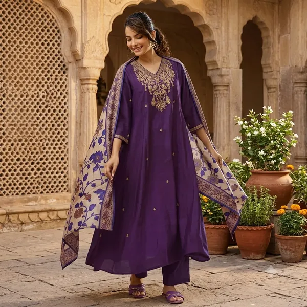 Purple_Cotton_Printed_Kurta_Set_For_Women