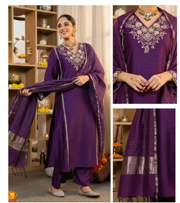 Purple_Cotton_Embroidered_Straight_Kurta_Set_For_Women