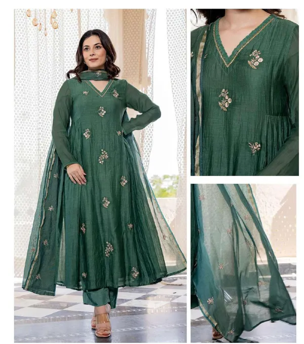 Green_Cotton_Embroidered_Anarkali_Suit_Set_For_Women