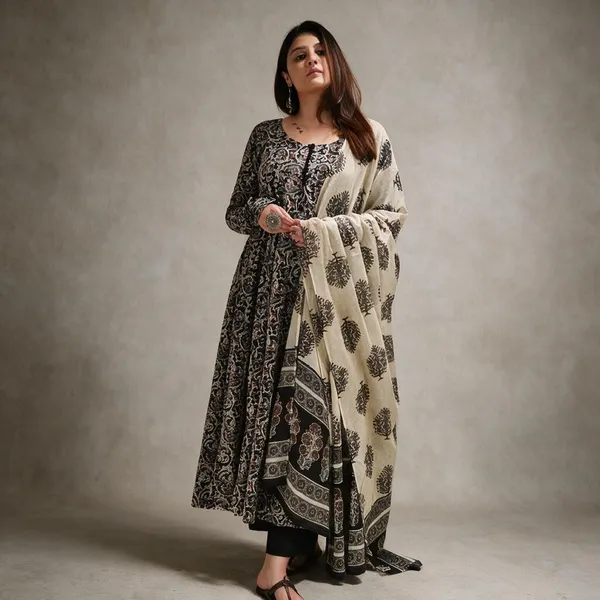 Multicolor_Cotton_Relaxed_Fit_Ethnic_Dress_For_Women