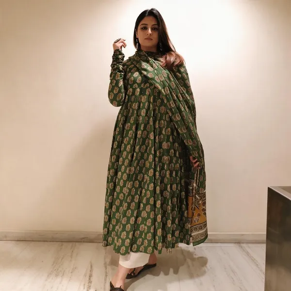 Green_Cotton_Printed_Anarkali_Suit_Set_For_Women