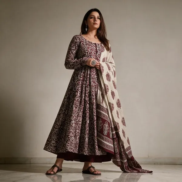 Maroon_Cotton_Printed_Anarkali_Suit_Set_For_Women