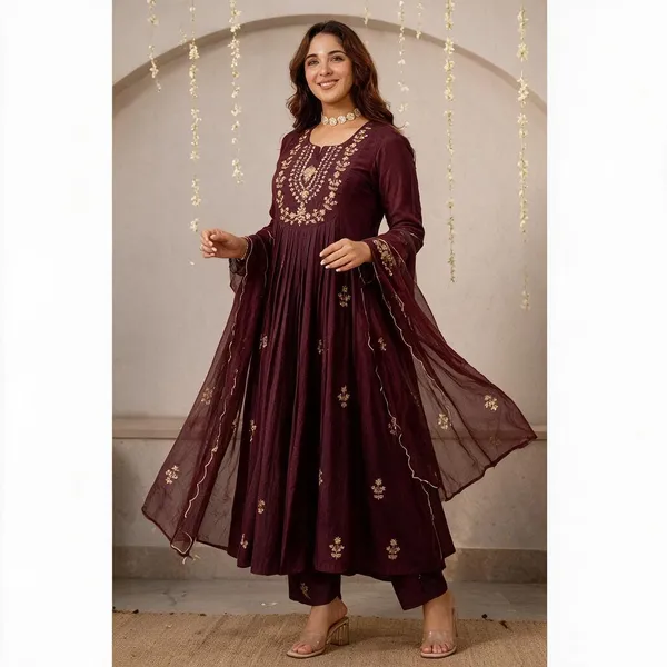 Blue_Cotton_Embroidered_Anarkali_Suit_Set_For_Women