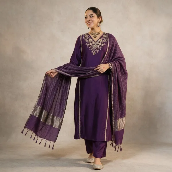 Purple_Cotton_Embroidered_Straight_Kurta_Set_For_Women