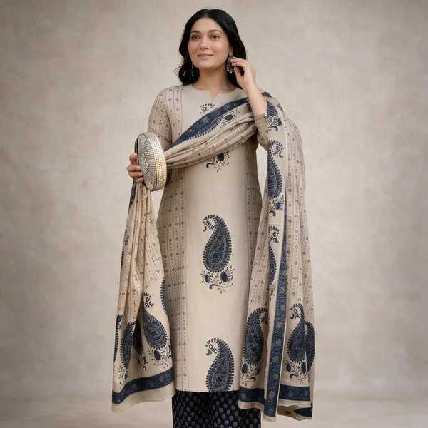 Cream_Cotton_Printed_Straight_Kurta_Set_For_Women