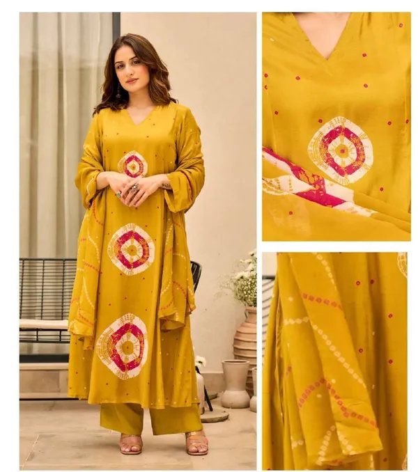 Mustard_Cotton_Printed_Kurta_Pant_Dupatta_Set_For_Women
