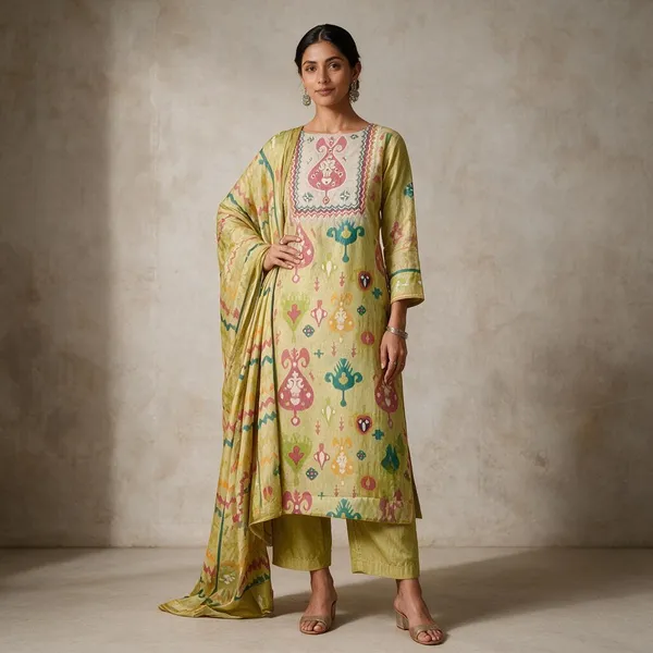Green_Printed_Ethnic_Saree_For_Women