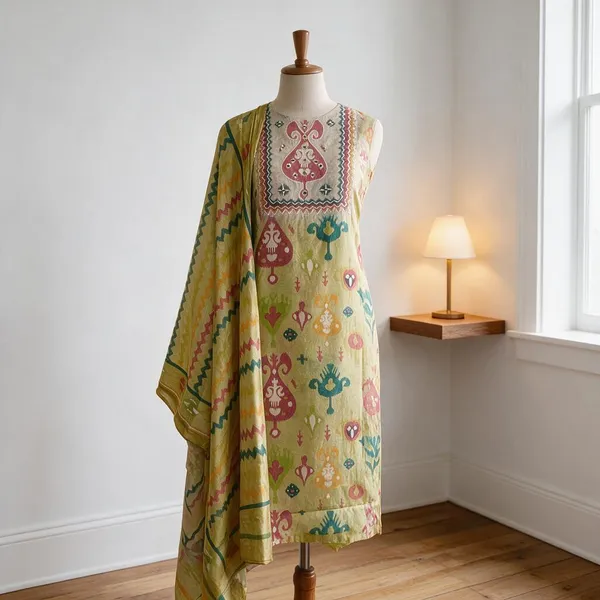 Green_Printed_Ethnic_Saree_For_Women