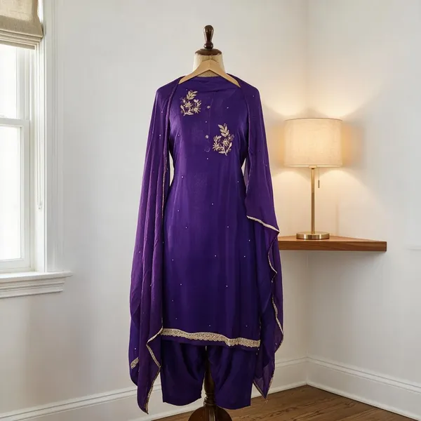 Purple_Embroidered_Anarkali_Suit_Set_For_Women