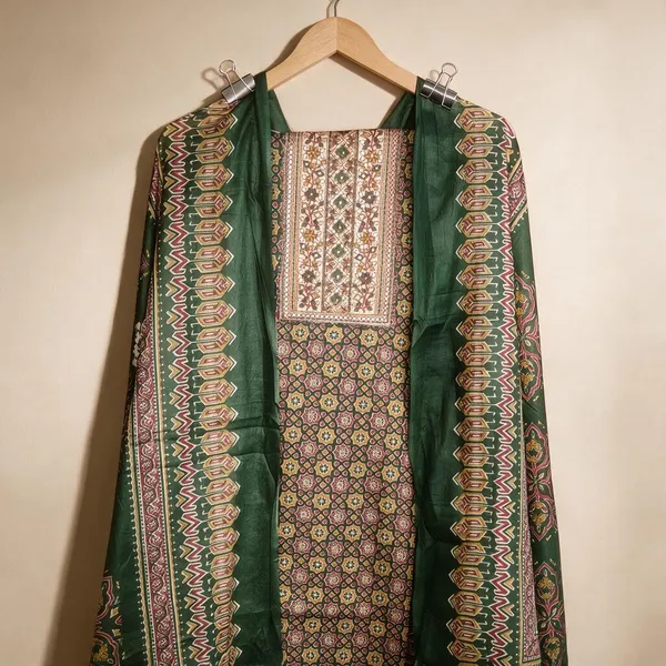 Green_Printed_Ethnic_Kurta_Dupatta_Set_For_Women