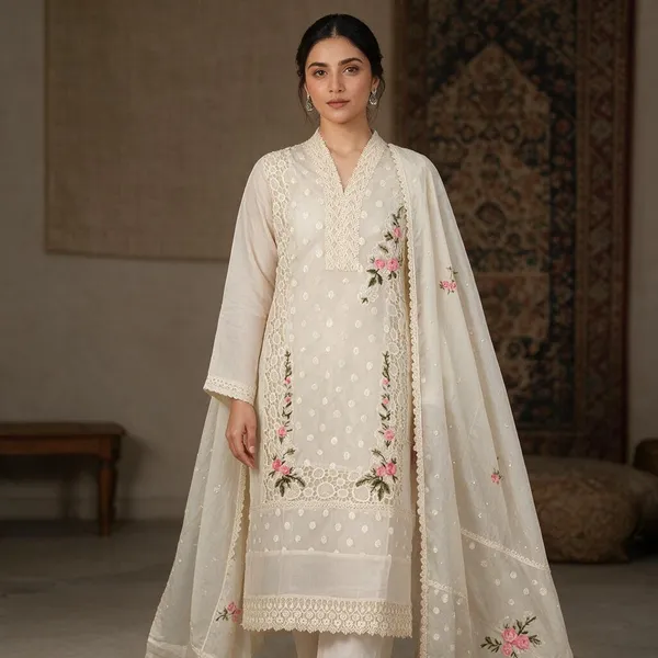 Ivory_Embroidered_Straight_Suit_Set_For_Women