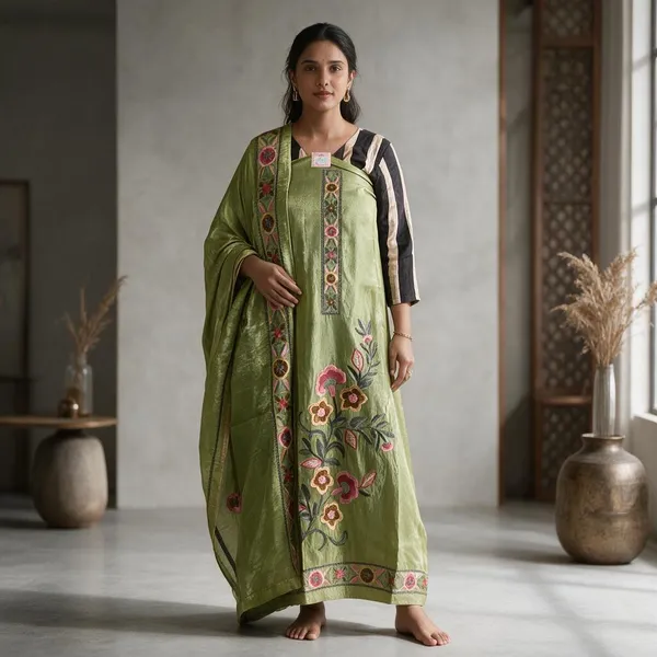 Green_Embroidered_Kurta_Dupatta_Set_For_Women
