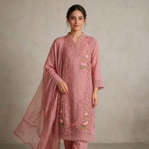Pink_Embroidered_Three_Piece_Suit_Set_For_Women