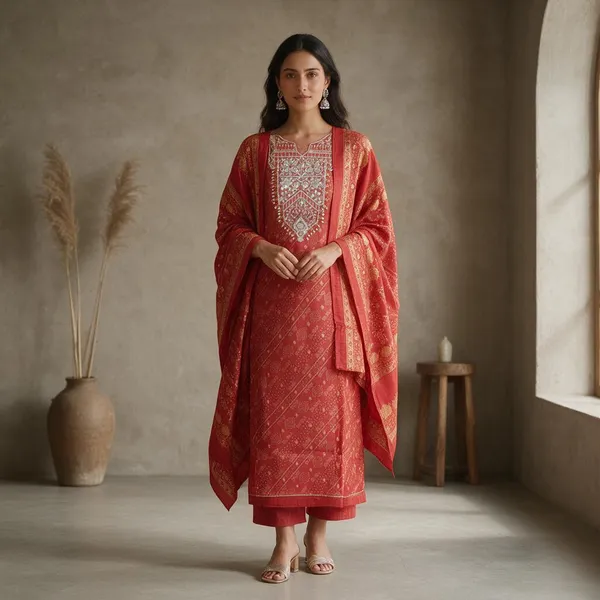 Red_Embroidered_Straight_Kurta_Suit_Set_For_Women