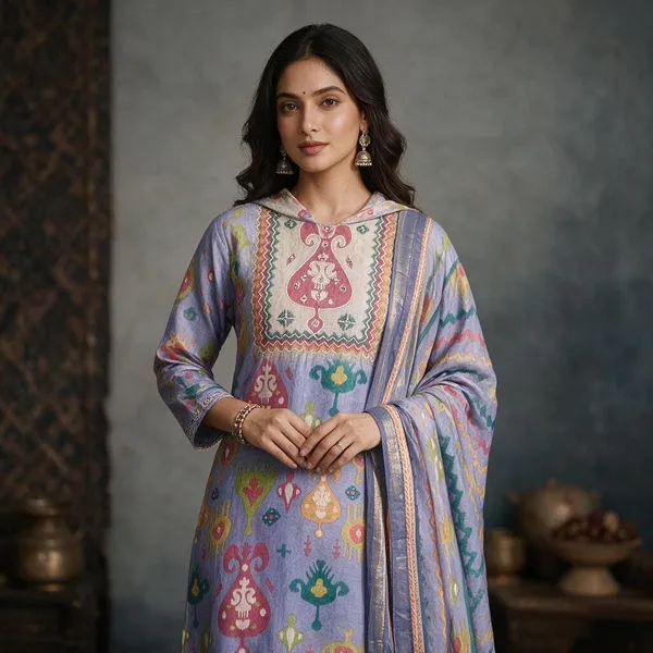 Blue_Printed_Ethnic_Kurta_Set_For_Women
