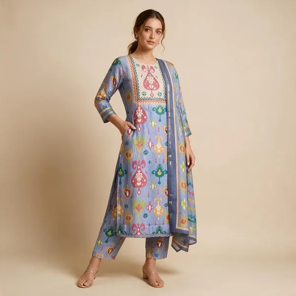 Blue_Printed_Ethnic_Kurta_Set_For_Women