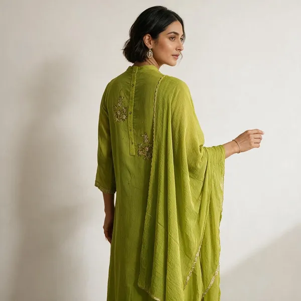 Green_Embroidered_Straight_Kurta_With_Dupatta_For_Women