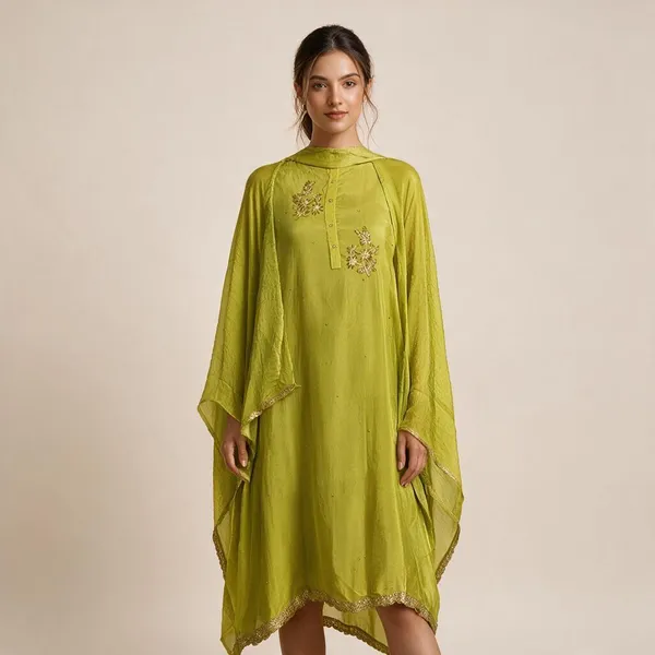 Green_Embroidered_Straight_Kurta_With_Dupatta_For_Women